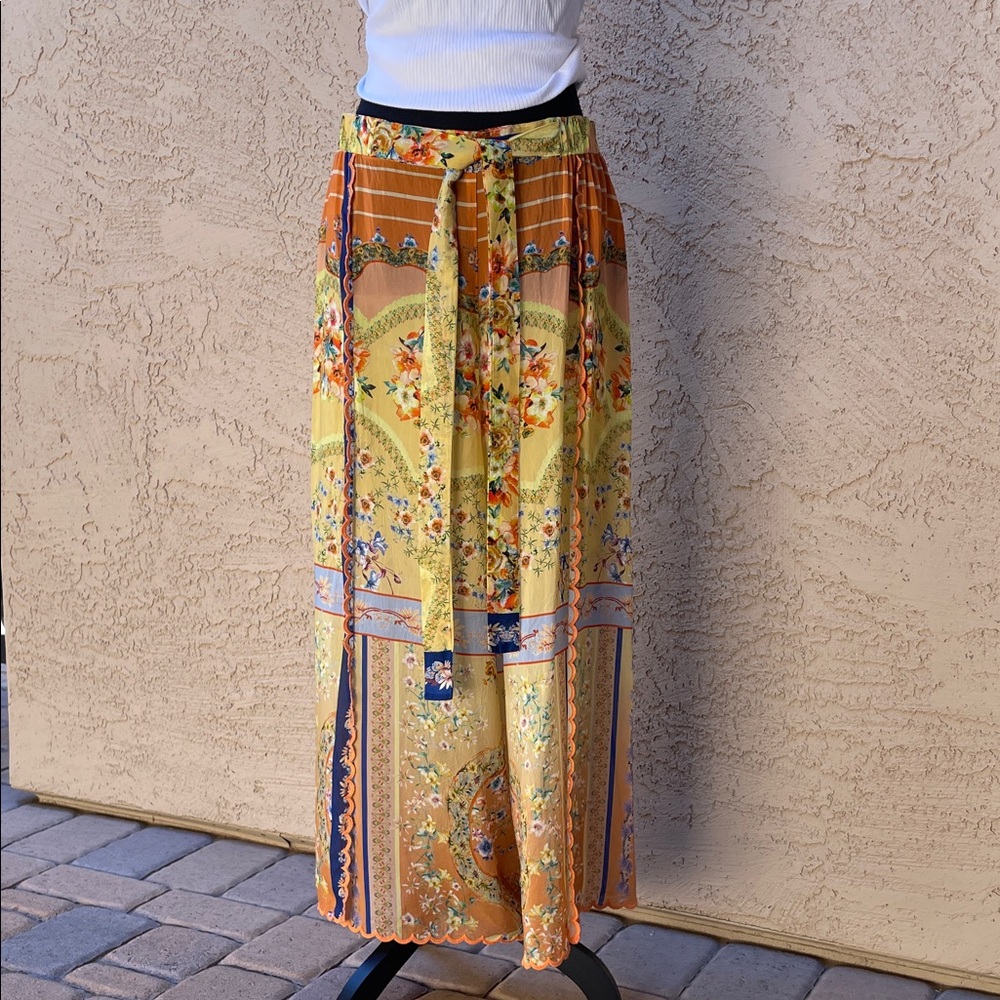 Johnny Was Flowy Floral Print Pants